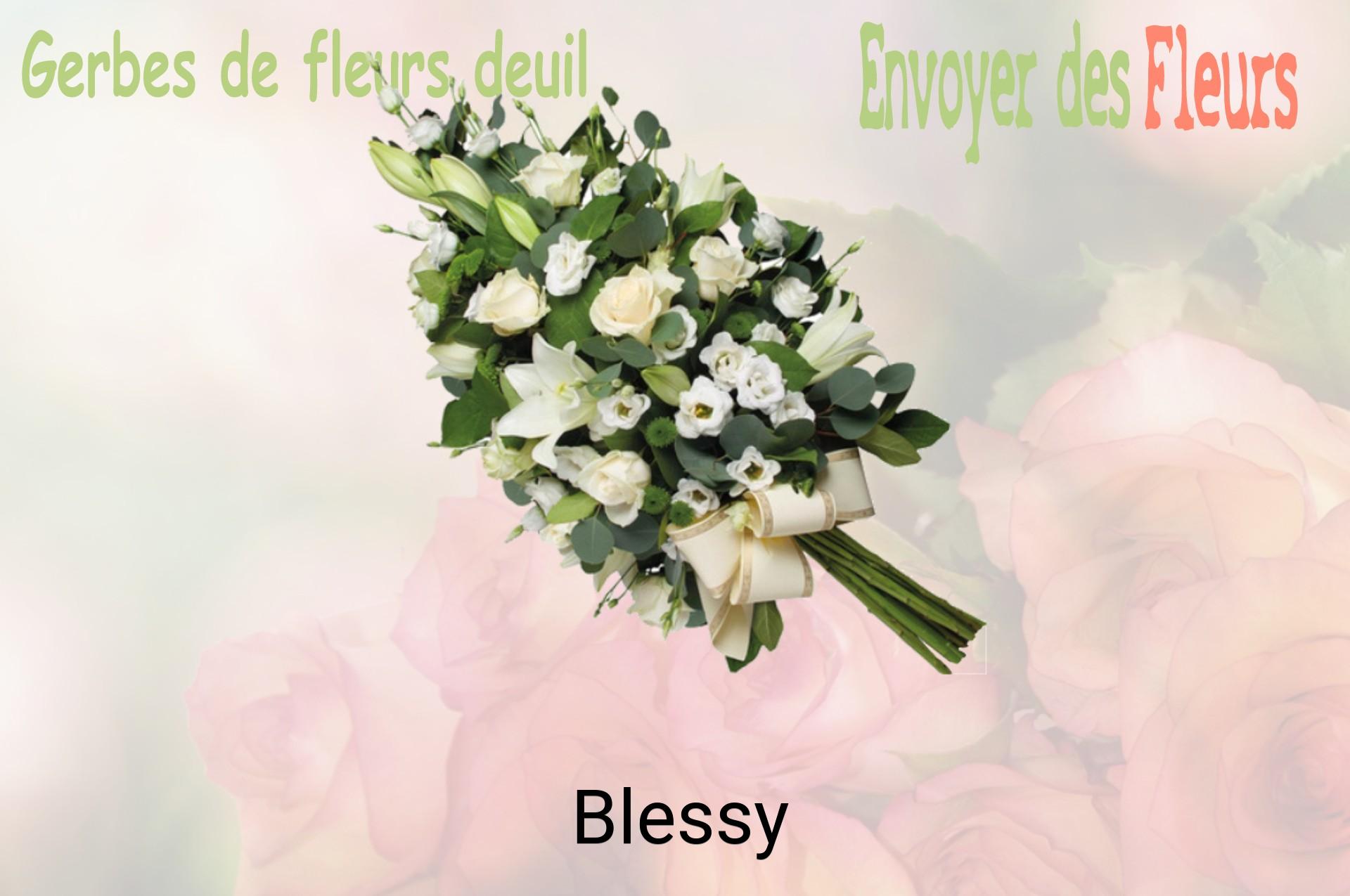 Gerbe de fleurs de deuil livrée à Blessy
